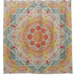 Orange Gelb-aquamariner Duschvorhang