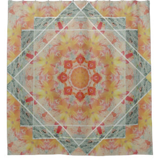 Orange Gelb-aquamariner Duschvorhang