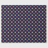 Orange Gelb auf Blau Punkte Design Geschenkpapier (Flach)
