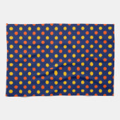 Orange Gelb auf Blau Punkte Design Geschirrtuch (Horizontal)