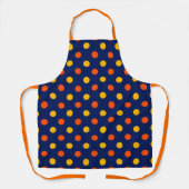 Orange Gelb auf Blau Punkte Design  Schürze (Vorderseite)