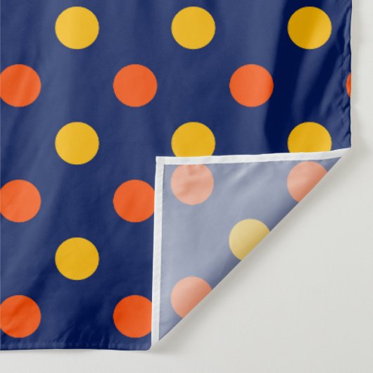 Orange Gelb auf Blau Punkte Design Wandteppich (Detail)