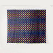 Orange Gelb auf Blau Punkte Design Wandteppich (Vorderseite (Horizontal))