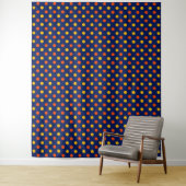 Orange Gelb auf Blau Punkte Design Wandteppich (Beispiel)