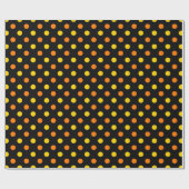 Orange Gelb auf Schwarz Punkte Design  Geschenkpapier (Flach)