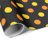 Orange Gelb auf Schwarz Punkte Design  Geschenkpapier (Rolleneckpunkt)