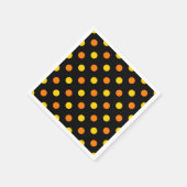Orange Gelb auf Schwarz Punkte Design Serviette (Ecke)