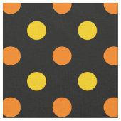 Orange Gelb auf Schwarz Punkte Design  Stoff (Nahaufnahme)