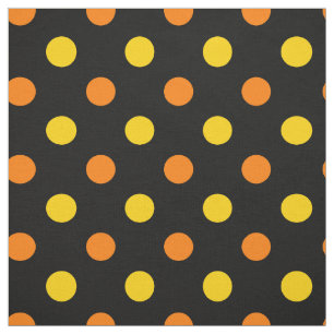 Orange Gelb auf Schwarz Punkte Design Stoff