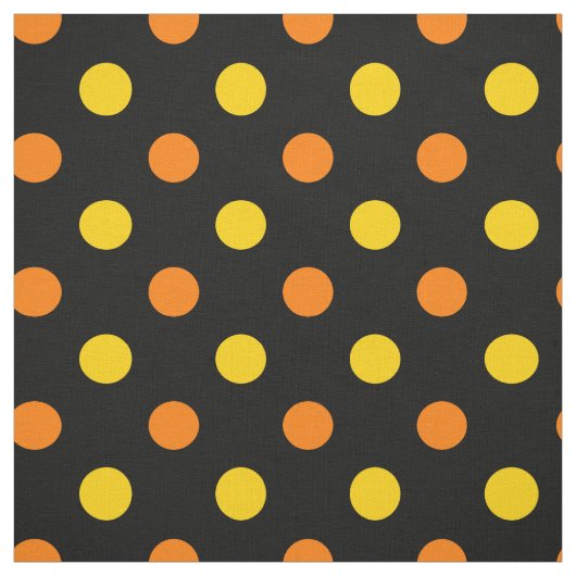 Orange Gelb auf Schwarz Punkte Design  Stoff (Muster)