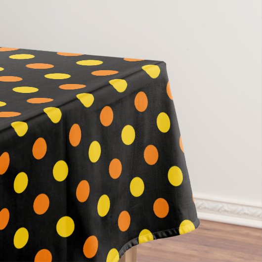 Orange Gelb auf Schwarz Punkte Design  Tischdecke (Beispiel)