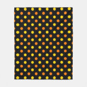 Orange Gelb auf schwarzem Punkte-Design  Fleecedecke (Vorderseite)