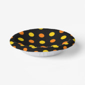 Orange Gelb auf schwarzem Punkte-Design Pappteller (Gewinkelt)