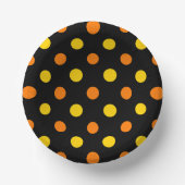 Orange Gelb auf schwarzem Punkte-Design Pappteller (Vorderseite)