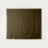 Orange Gelb auf schwarzem Punkte-Design Wandteppich (Vorderseite (Horizontal))