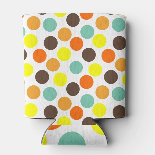 orange, gelb, braun, blaue Punkte Dosenkühler (Rückseite)