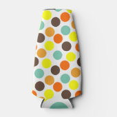 orange, gelb, braun, blaue Punkte Flaschenkühler (Vorderseite)