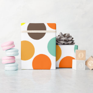 orange, gelb, braun, blaue Punkte Geschenkpapier