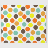 orange, gelb, braun, blaue Punkte Geschenkpapier (Flach)