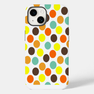 orange, gelb, braun, blaue Punkte iPhone 14 Hülle