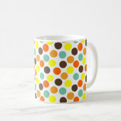 orange, gelb, braun, blaue Punkte Kaffeetasse (VorderseiteRechts)