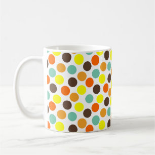 orange, gelb, braun, blaue Punkte Kaffeetasse
