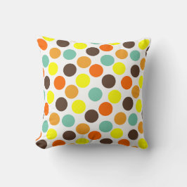 orange, gelb, braun, blaue Punkte Kissen