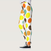 orange, gelb, braun, blaue Punkte Leggings (Links)