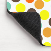 orange, gelb, braun, blaue Punkte Mousepad (Ecke)