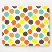 orange, gelb, braun, blaue Punkte Mousepad (Vorne)