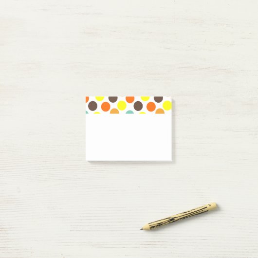 orange, gelb, braun, blaue Punkte Post-it Klebezettel (Auf Schreibtisch)