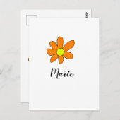 Orange Gelb Daisy abstrakter Admintext weiblich Postkarte (Vorne/Hinten)