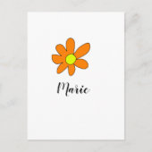 Orange Gelb Daisy abstrakter Admintext weiblich Postkarte (Vorderseite)