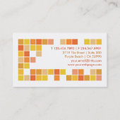 Orange Gelb deckt Mosaik-Profil-Visitenkarte mit Visitenkarte (Rückseite)