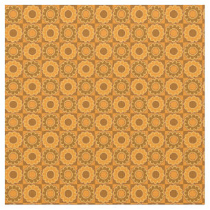 Orange Gelb des Retro Hippie-Blumen-Powerbrauns Stoff