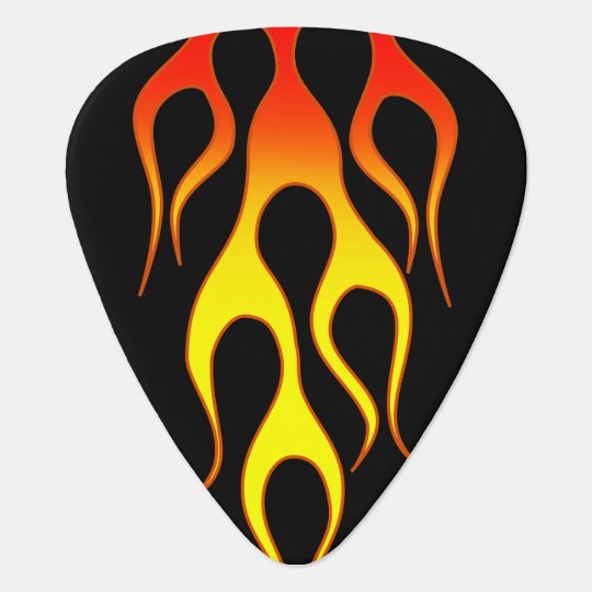 Orange Gelb Flammen Grafiken Plektrum Zazzle De