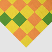 Orange Gelb Grün Kariertes Musterdesign Seidenpapier (Ausschnitt)