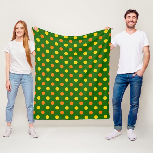 Orange Gelb Grün Punkte Design  Fleecedecke (Beispiel)