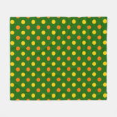 Orange Gelb Grün Punkte Design  Fleecedecke (Vorderseite (Horizontal))