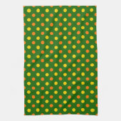 Orange Gelb Grün Punkte Design  Geschirrtuch (Vertikal)