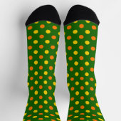 Orange Gelb Grün Punkte Design Socken (Oben)