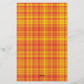 Orange Gelb Kariertes Karomuster Briefpapier (Rückseite)