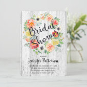 Orange & Gelb Kraut-Brautparty Einladung (Stehend Vorderseite)