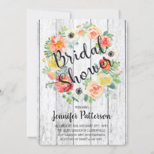 Orange & Gelb Kraut-Brautparty Einladung