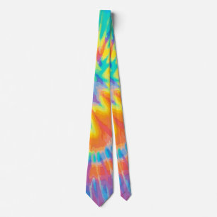 Orange Gelb Lila Tie Dye Vibrantes Retro Krawatte