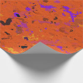 Orange, Gelb, Lila und Schwarz, Abstrakt Geschenkpapier (Ecke)