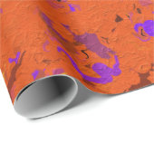 Orange, Gelb, Lila und Schwarz, Abstrakt Geschenkpapier (Rolleneckpunkt)