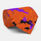 Orange, Gelb, Lila und Schwarz, Abstrakt Krawatte (Gerollt)