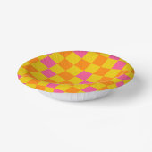 Orange Gelb Pink Kariertes Musterdesign  Pappteller (Gewinkelt)