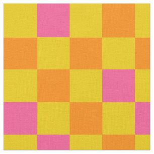 Orange Gelb Pink Kariertes Musterdesign Stoff